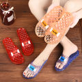 Crystal Transparent Slippers Women's Indoor Bath Household Non-Slip Slippers Summer Outdoor Wear Middle-Aged and Elderly Mom Shoes. 