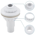 1 Piece Water Inlet Outlet Fittings with Clip Threaded Tape Swimming Pool Return Nozzle White PVC Removable Swimming Pool Supplies. 