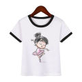 New Funny Cute Ballet Girl Cartoon Print Kids Tshirt Girls Summer Fashion Kawaii Clothes T-Shirt Girls Short Sleeve T Shirt. 