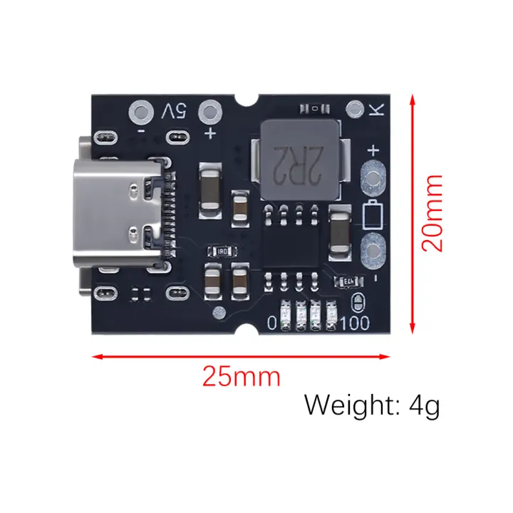 Type-C Usb 5v 2a Boost Converter Step-Up Power Module Lithium Charging ...