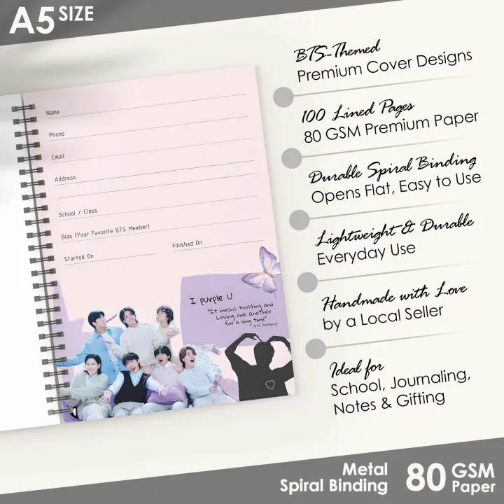 BTS%20Spiral%20Notebook%20A5%20%E2%80%93%20Polaroid%20BTS%20Design%20%7C%20100%20Pages%20%7C%20Cute%20K-pop%20Diary%20Notebook%20-%20Image%202
