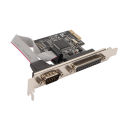 PCIe To RS232 Expansion Card 2.5Gbps 9pin Serial 25pin Parallel Port PCIe Com Port Adapter for Printer. 