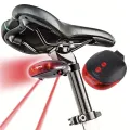Bicycle Laser Lights 5 LED 2 Lasers 3 Modes Bike Taillight Rear Light Safety Warning. 