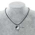 Vintage Stainless Steel Yin Ying Yang Pendant Necklace Black White Necklace Men PU Leather Necklaces Jewelry. 