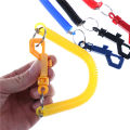 P Buckle Retractable Elastic Colorful Keyring Spring Coil Keychain Chain. 