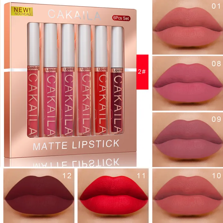 6%20Pcs%20lipstick%20Set%20Waterproof%20Matte%20Velvet%20colours%20Long%20Lasting%20Cakaila%20Lipstick%20Set%20-%20Image%204
