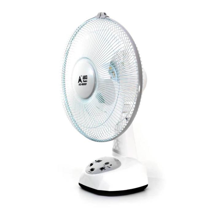 AIKO 12″ AC / DC Rechargeable Table Fan with Light AS-6888F