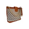 GD Supreme  Medium Brown Bucket  Hand Bag For Women New Trend Hand Bag With Brown Trim Women's Office Bag. 