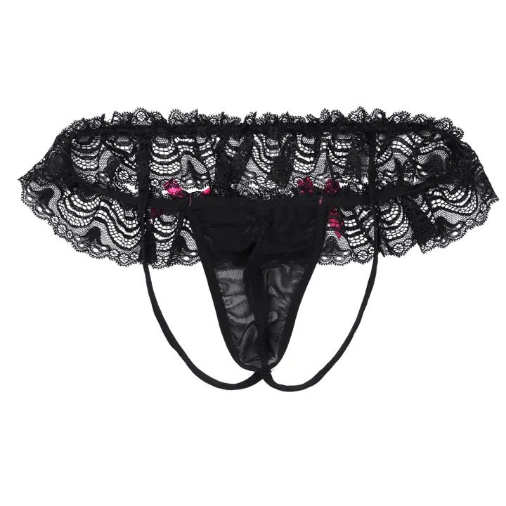 Beautiful%20Night%20Sissy%20Nightwear%20for%20Mens%20Lingerie%20Sissy%20Crossdresser%20Set%20Unlined%20Bra%20Top%20with%20Lace%20Bowknot%20Butt%20Jockstrap%20s%20-%20Image%204