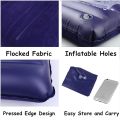 Pillow Squared Flocked Fabric Air Pillow for Beach,Camping,Hiking,Traveling,Napping,Desk Rest,Office,Neck Lumbar Support(Purple). 