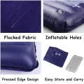 Pillow Squared Flocked Fabric Air Pillow for Beach,Camping,Hiking,Traveling,Napping,Desk Rest,Office,Neck Lumbar Support(Purple). 