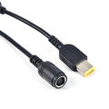 【support】 Round Jack to Square Plug Adapter Charger Power Converter For Lenovo Thinkpad.
