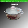 6 Pcs Super Quality Cast Iron Enamel Cook Ware Set -Any Cooker with Glass Lid. 