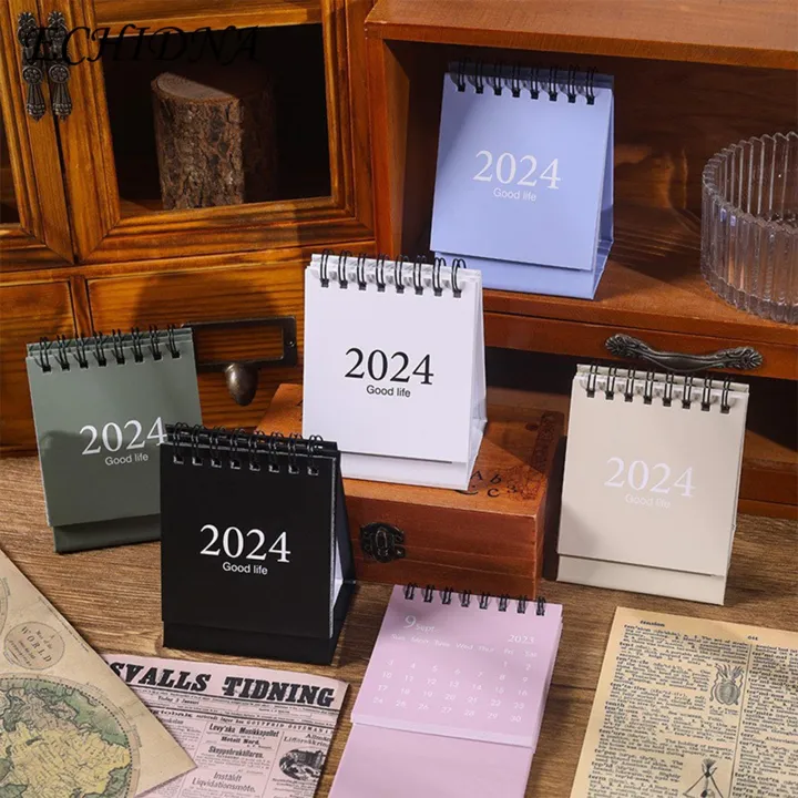 Calendar for Planing Event Log 2024 Mini Desk Calendar Spiral Coil Monthly Planner for Events Logs Office School Supplies Desk Calendar 2024