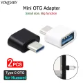 【Huaxiacuye8718】2Pcs USB-C OTG Adapter for Huawei P40 P20 P9 Pro Lite Nova 3 4 5 5T 6 7 8 Pro SE USB OTG Data Converter. 