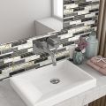 【BestGO】5pcs S-L Waterproof Imitation Brick Tile Stickers DIY S Adhesive Kitchen Floor Wall Sticker Bathroom Home Decoration 20x10cm. 