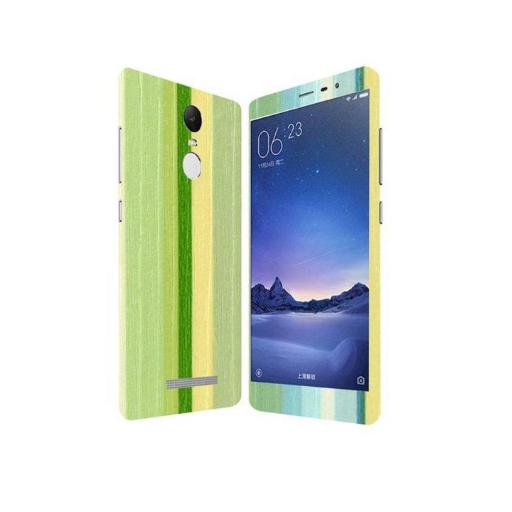 New style Xiaomi Redmi Note 3 Green Stripped Wooden Texture Mobile Skin