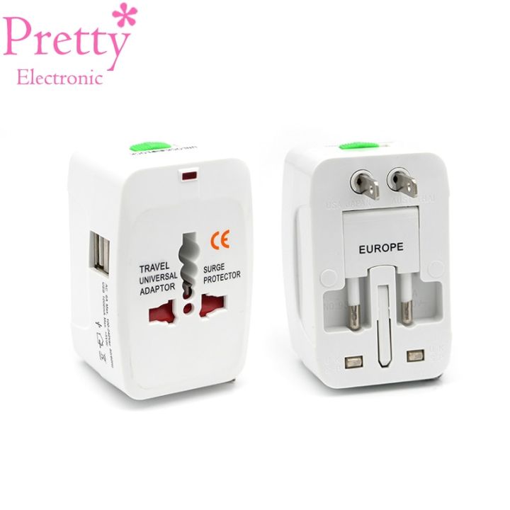 2USB/None USB Charging Port All in One Universal Worldwide Convenient Travel Wall Charger Power UK AU US EU Plug Adapter Adapter
