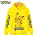 Hot 3-12 years old kids Hoodie Fashion Cartoon print Pokemon Baby Clothing Sweatshirt Children top Girls clothing. 