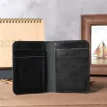 1088 Men's and Women's Genuine Crazy Horse Skin Head Layer Cow Leather Bag Wallet Pocket Simple Ultra thin Multi Card Space Large Capacity. 
