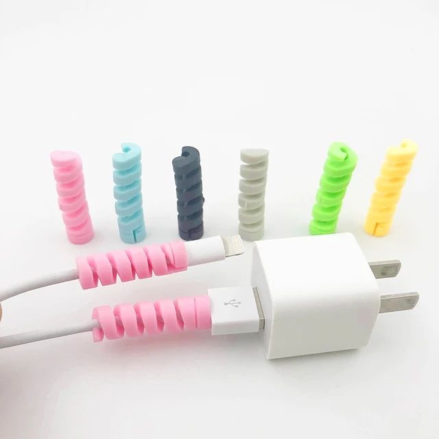 4Pcs Spiral Cable Protector Office Earphone Cable Set Desk Organizer Wire Data Line Winder Wrap Cable Accessories