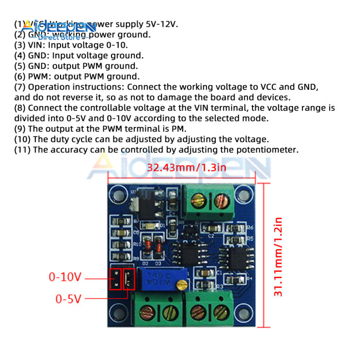 1PCS%200%25-100%25%20to%200-10V%20PWM%20to%20Voltage%20Converter%20Module%20for%20PLC%20MCU%20Digital%20to%20Analog%20PWM%20Adjustabl%20Converter%20Power%20Module%20-%20Image%203