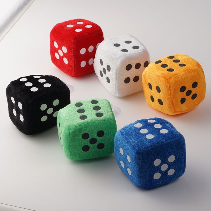 6 pcs set of Fuzzy dice car and tuk ruk decoreting toy soft henging decoretion