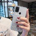 Casinglee for Samsung Galaxy A21S case Shiny Ring Glitter Soft Transparent Holder Stand Back cover with String for Samsung A21S Phone cases cover Stars Moon Girls. 