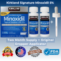 Kirkland Signature Minoxidil 5% Topical Solution for Hair & Beard Growth – 2 Month Supply + Original Dropper Applicator – USA Imported. 