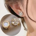 Y1UE Round Earring Non-Piercing Strong Magnet Ear Clip Fashion Jewelry. 