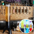 NXFDSIOZ 2X 1.5L Beer Dispenser Tower Easy Clean Integrated Tap with Ice Tube and LED Light Clear Beverage Tower Dispenser Black. 