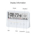 iFlashDeal Clock Alarm Clock Digital LCD Alarm Clock Big Screen LED Digital Alarm Clock Backlight Electric Alarm Clock Temperature Humidity Calendar Display Clock Smart Backlight Alarm Clock Table Clock Weekday Weekend Mode Snooze Alarm Clock 12/24Hr Cloc. 