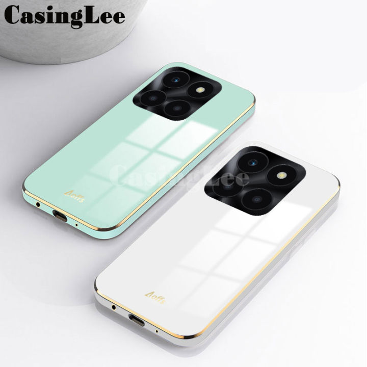 For Honor X6A case Soft Silicone Plating Electroplate Emerald Green Shining Clear Cover For Honor X6A Back Cover Phone Cases