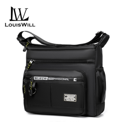 LouisWill Men Bags Messenger Bags Men's Shoulder Bag Multi-Pockets