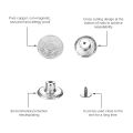 10pcs 17 Mm Seamless Metal Jeans Stud Button Replacement Adjustable Pin Instant Jeans Button. 