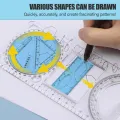 1/3pcs Multi-function Drawing Ruler Geometric Figure Ruler High School Mathematics Drawing Template Cute Ruler. 