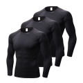 Mens Compression Shirt Long Sleeve Workout Undershirts for Men Running Basketball Athletic Base Layer Top Slimming Tights. 