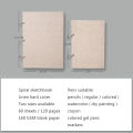 【MINISO】👍👍 Retro Spiral Sketchbook Linen Hardcover 120 Pages 160GSM Refillable Notebook For Art Drwaing Stationery School Supplies. 