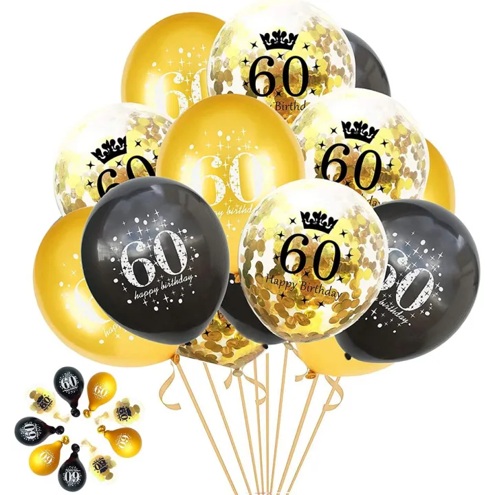 60th Birthday Party Disposable Tableware Set Black Gold Paper Plates Cups Wedding Dinnerware Baby Shower Party Decorations