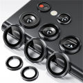 Camera Matel Ring For Samsung Galxy S24 Ultra S23 FE Plus S24+ S22 ultra Back Lens Tempered Glass Cover Guard Rear Case Cap. 