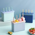 Houseeker 4 Grids Ice Cream Mold Food Grade Plastic Popsicle Moulds Summer Home Diy Fruit Ice Cream Maker Tray Mould. 