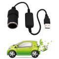 USB A Male to 12V Car Lighter Socket Female Converter Cable 2-Pack. 