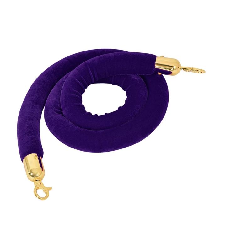 Velvet%20Stanchion%20Ropes,%20Stanchion%20Queue%20Line%20Barrier%20Rope%20Velvet%20Rope,%20Crowd%20Control%20Rope%20Barrier%20with%20Mirror%20Polished%20Hooks%20-%20Purple,%2078.7%20inch%20-%20Image%203
