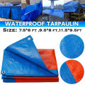 PE Waterproof Heavy Duty Tarp Sheet Large Tarp Cover  for Outdoor  protection camping Tent, Garden, Furniture, Pool, Car ,Pet,  Blue Trailer Cover  7.5 * 6 Ft , 9.5 * 8 ft , 11.5 * 9.5   feet. 