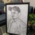 Pencil Art Drawing with the frame. 