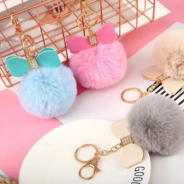 %E3%80%90HOT%E3%80%91%20Creative%20Faux%20Fur%20Pom%20Pom%20Keychain%20Women%20Girls%20Bag%20Pendant%20Rhinestone%20Pu%20Leather%20Bow%20Keyring%20For%20Wallet%20Accessory%20-%20Image%205