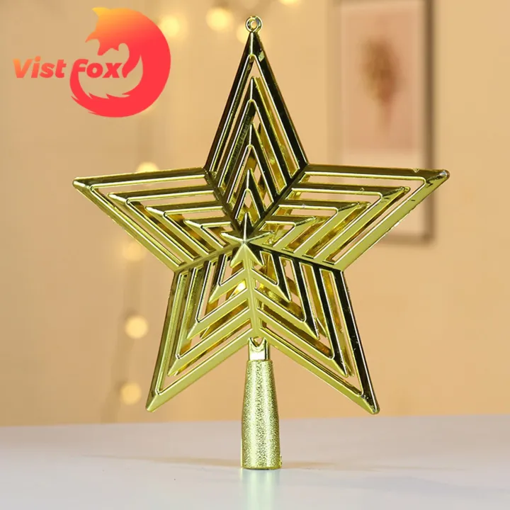 Vist%20Fox%20Pentagram%20Ornament%20Plastic%20Christmas%20Tree%20Top%20Star%20Ornaments%20-%20Image%205