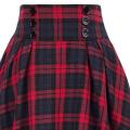 Women Skirt Elastic Waist Big Hem A-line Colorblock Plaid Print Loose Fit Skirt Ankle Length Pockets Retro Lady Maxi Skirt. 