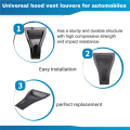 Universal Engine Hood Vent Air Intake Cover Glossy Black Car Parts. 