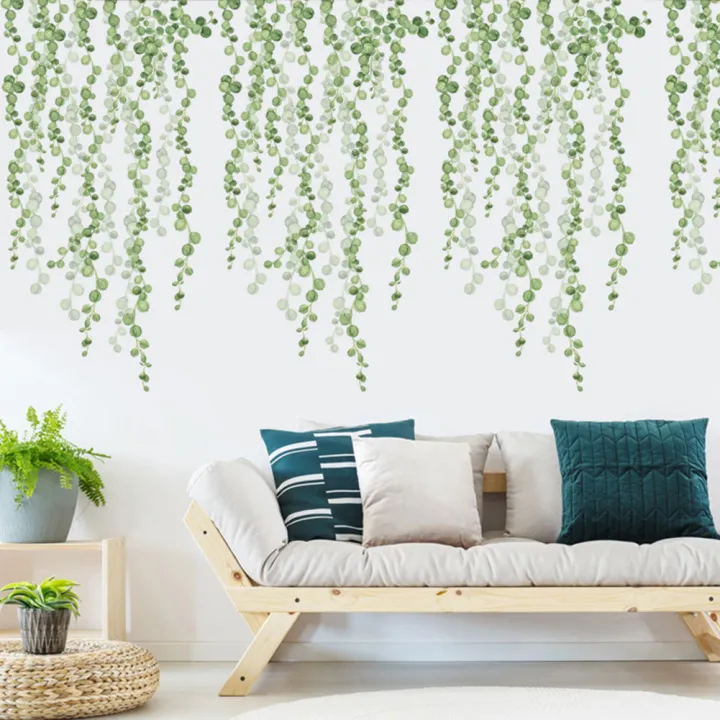 2Pcs%20Green%20Leaves%20Background%20Wall%20Sticker%20Home%20-%20Image%204